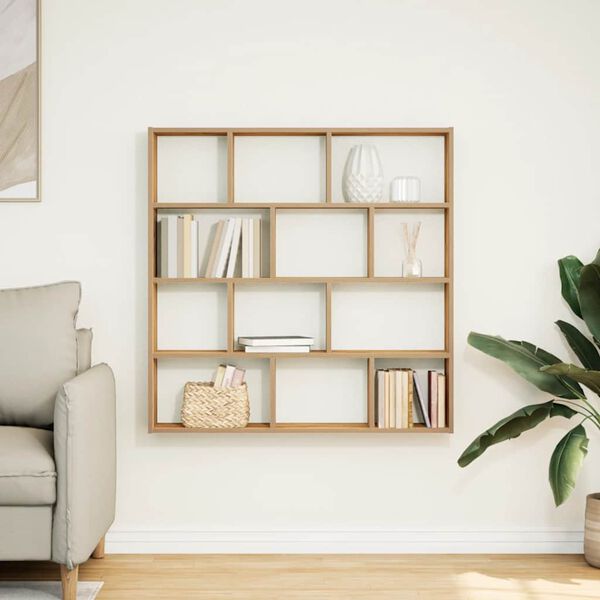 vidaXL Wall Cube Shelf 12 Compartments Artisian Oak Engineered Wood