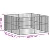 vidaXL Dog Playpen 8 Panels Black Galvanised Steel