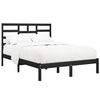 vidaXL Bed Frame without Mattress Black Solid Wood 140x190 cm