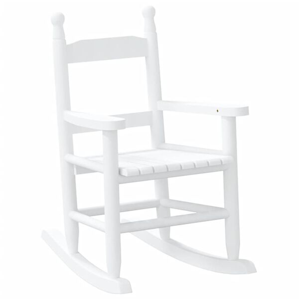vidaXL Rocking Chairs for Children 2 pcs White Solid Wood Poplar