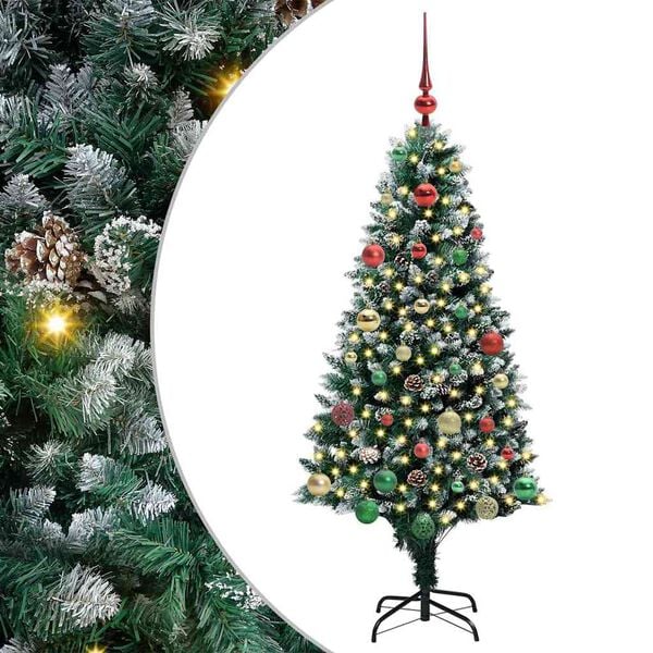 vidaXL Artificial Christmas Tree with 150 LEDs with Stand Green 150 cm