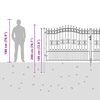 vidaXL Fence Gate with Spear Top with Lock Grey 404 x 150 cm Steel