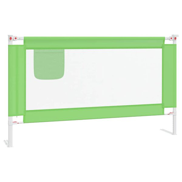vidaXL Toddler Safety Bed Rail Green 140x25 cm Fabric