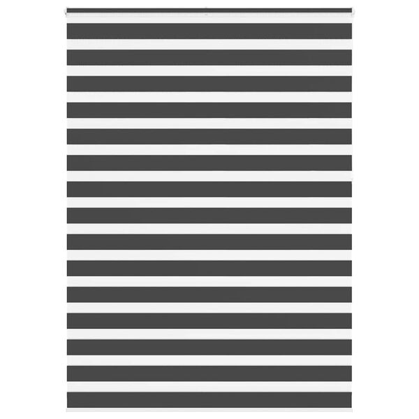 vidaXL Zebra Blind Black 155x230 cm Fabric Width 150.9 cm Polyester