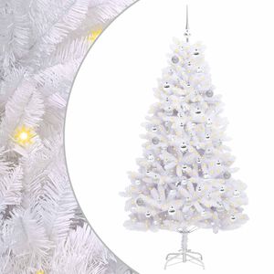 vidaXL Artificial Hinged Christmas Tree White 180 cm PVC and Steel