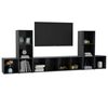 vidaXL 5 Piece TV Cabinet Set Grey Engineered Wood