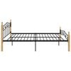 vidaXL Bed Frame without Mattress Black Metal&Solid Oak Wood 200x200 cm