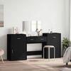 vidaXL 4 Piece Dressing Table Set Black Engineered Wood