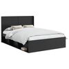 vidaXL Bed Frame with Storage and Headboard Black 135 x 190 cm