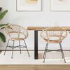 vidaXL Dining Chair 2 pcs Natural 49 x 51 x 81 cm Rattan and Iron