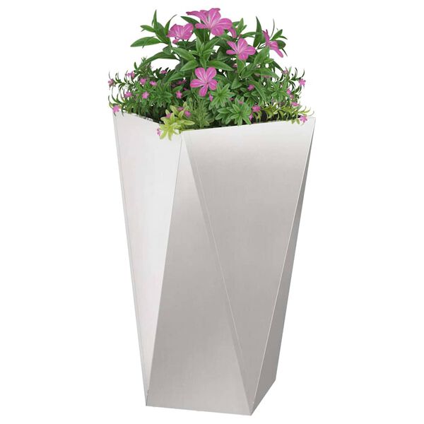 vidaXL Planter 2 pcs Silver 40 x 40 x 75 cm Stainless Steel
