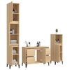 vidaXL 3 Piece Bathroom Furniture Set Sonoma Oak Engineered Wood