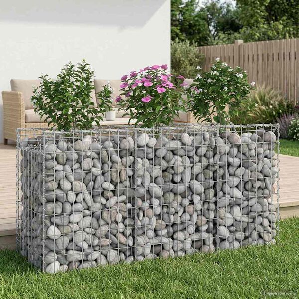 vidaXL Gabion Raised Bed Silver 150 x 50 x 80 cm Galvanised Steel