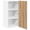 vidaXL Hanging Cabinet with Door Artisan Oak and White 40 x 31 x 80 cm