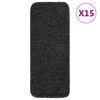 vidaXL Stair Mat | Set of 15 | Anthracite | Polypropylene | 25 x 60 cm