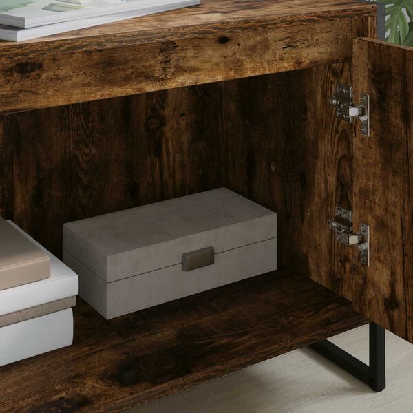 vidaXL TV Cabinet Smoke Oak 140 x 36 x 49.5 cm Engineered Wood