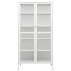 vidaXL Display Cabinet White 90x40x180 cm Steel and Tempered Glass