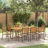 vidaXL Garden Dining Set 9 pcs Black Solid Acacia Wood