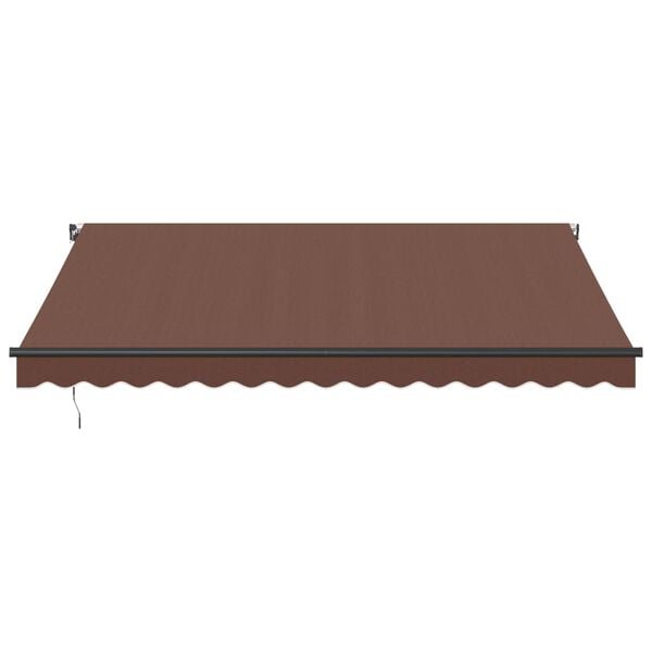 vidaXL Manual Retractable Awning with LEDs Brown 400x350 cm