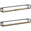 vidaXL Wall Shelf | Set of 2 | Mixed colour | Solid reclaimed wood, iron