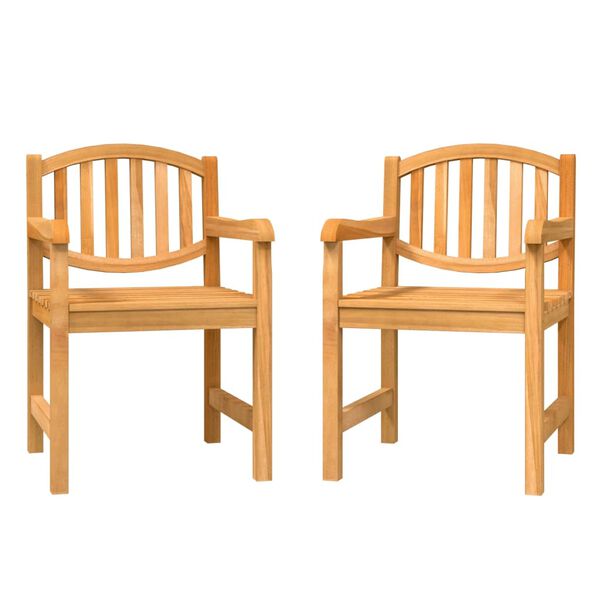 vidaXL Garden Chairs 2 pcs 58x59x88 cm Solid Wood Teak