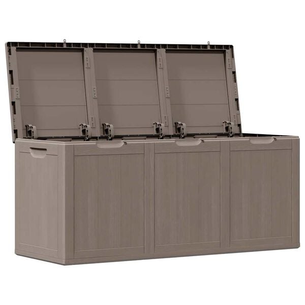 vidaXL Garden Storage Box 270L Brown PP Wood Look