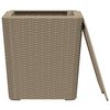 vidaXL Garden Table with Removable Lid Light Brown Polypropylene