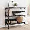vidaXL Console Table | Black | Engineered Wood, Metal | 75 x 32 x 75 cm