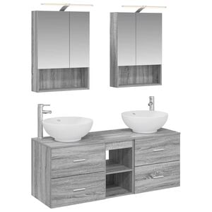vidaXL Bathroom Furniture Set 5 pcs Grey Sonoma