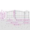 vidaXL Garden Gate with Lock Grey 175 x 400 cm Steel
