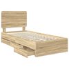 vidaXL Bed Frame with Drawer Sonoma Oak 75 x 190 cm Engineer Wood