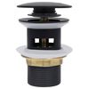 vidaXL Push Drain with Overflow Function Black 6.4x6.4x9.1 cm