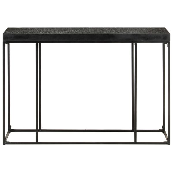 vidaXL Console Table Black 110x35x76 cm Solid Acacia and Mango Wood
