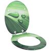 vidaXL Toilet Seat Green Drop 44 x 38 cm MDF board