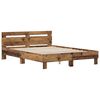 vidaXL Bed Frame with Headboard Solid Oak Wood