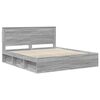 vidaXL Bed Frame Grey Sonoma 180 x 200 cm Solid Pine Wood