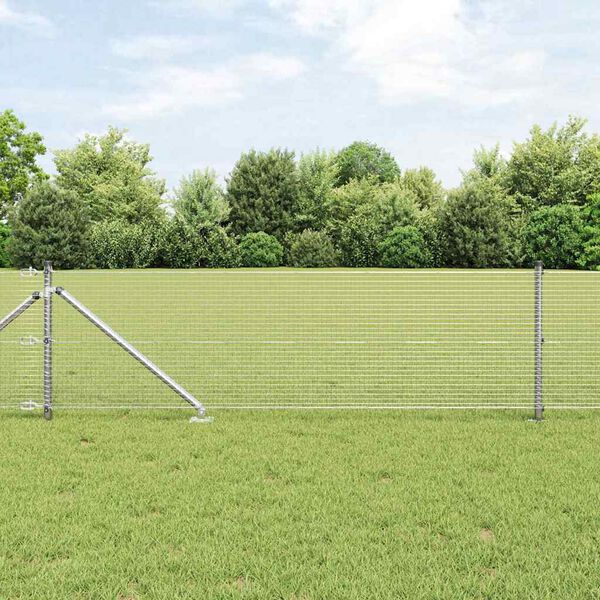 vidaXL Fence Post Silver 50 x 0.5 m (19 x 19 mm mesh) Steel