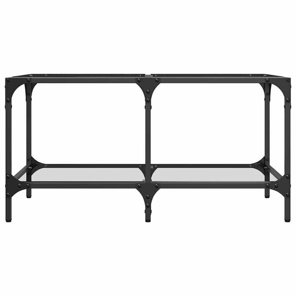 vidaXL Coffee Table with Transparent Glass Top 78.5x40x40 cm Steel