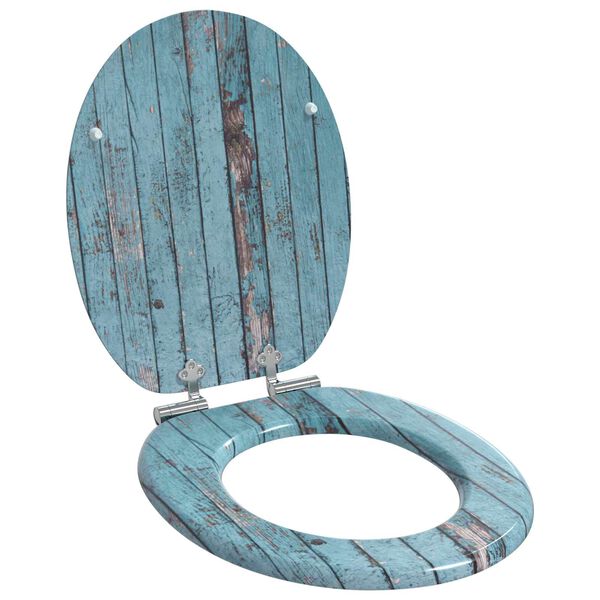 vidaXL Soft-Close Toilet Seat Blue 44 x 38 cm MDF board