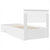 vidaXL Bed Frame White and Silver 75 x 190 cm Engineered Wood