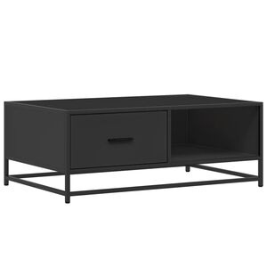 vidaXL Coffee Table Black 90x57x35 cm Engineered Wood and Metal