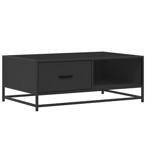 vidaXL Coffee Table Black 90x57x35 cm Engineered Wood and Metal
