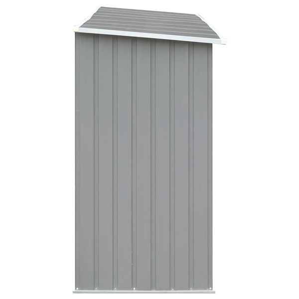 vidaXL Garden Log Storage Shed Galvanised Steel 330x84x152 cm Grey