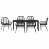 vidaXL Garden Dining Set 7 pcs Black Poly Rattan