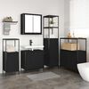 vidaXL Bathroom Furniture Set with Shelf 5 pcs Black 76.5 x 35 x 95 cm