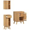 vidaXL Bathroom Furniture Set with Drawer 3 pcs Brown Solid Pine wood