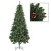 vidaXL Artificial Pre-lit Christmas Tree with Ball Set&Pine Cones 210 cm