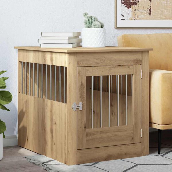 vidaXL Dog Crate Furniture Artisan Oak 64.5x80x71 cm Engineered Wood