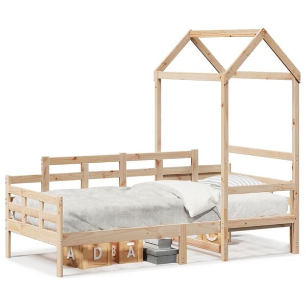 vidaXL Day Bed with Roof without Mattress 80x200 cm Solid Wood