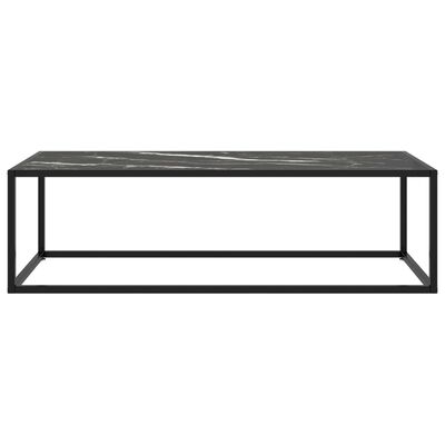vidaXL Coffee Table Black with Black Marble Glass 120x50x35 cm